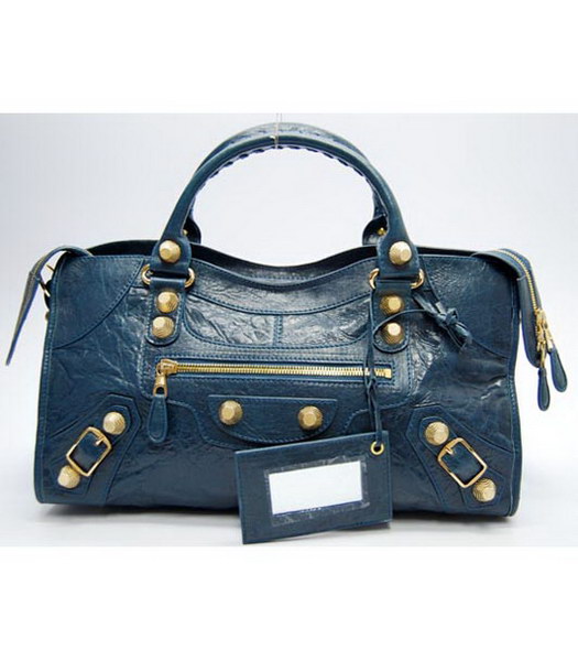 Balenciaga Giant City Grande borsetta in Sapphire Blue agnello